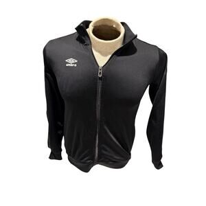 Umbro Track Jacket Black Full Zip Medium Retro Soccer Training Top